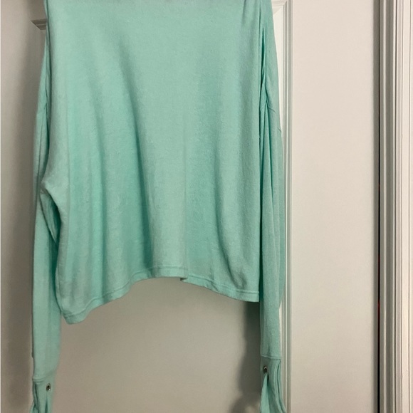 Mint Green Tie Cuff Pullover - Picture 12 of 12